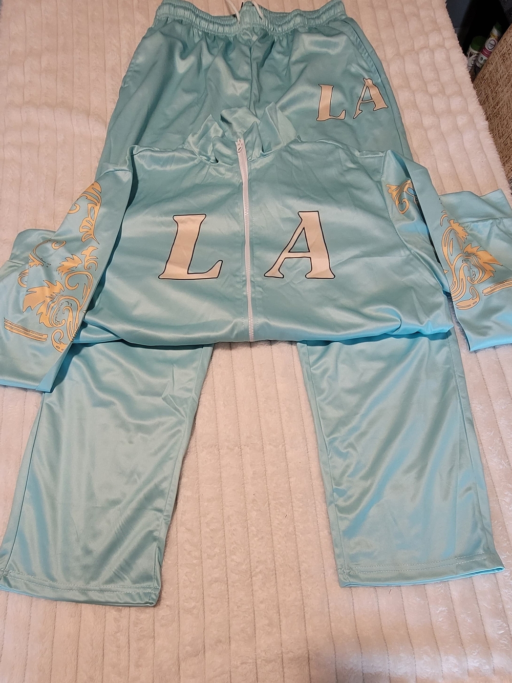 LA Light Blue Women's Set - ZIP Front Jacket & Pants